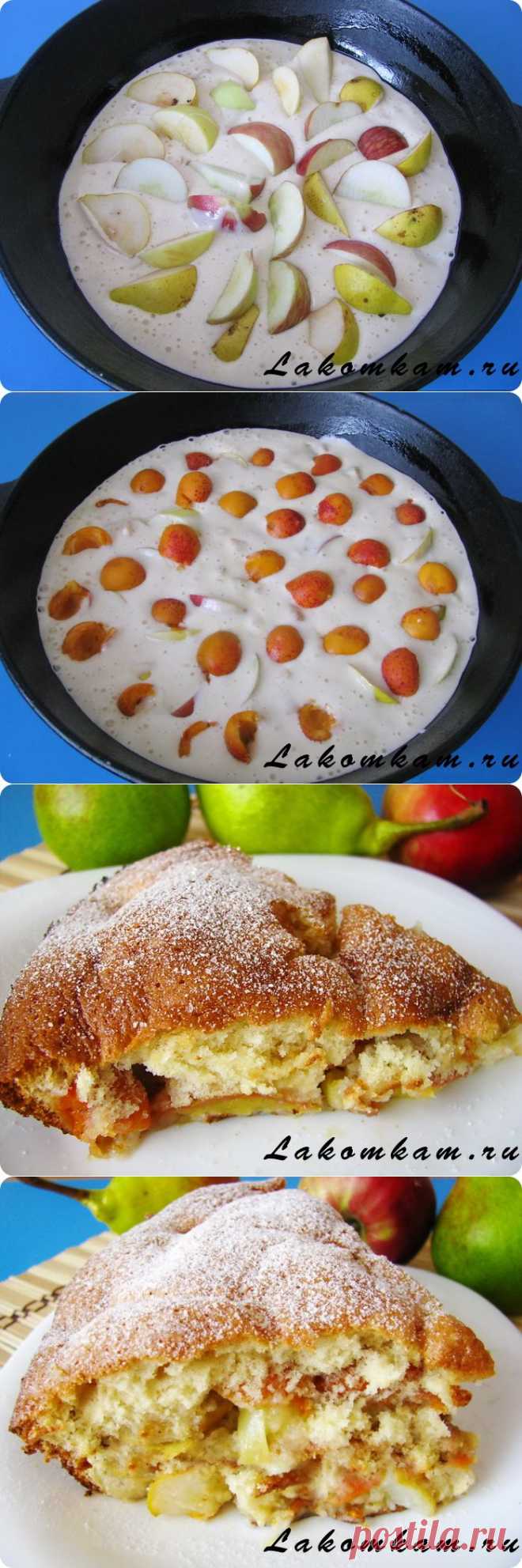 Бисквитный пирог с фруктовой начинкой / Рецепты с фото. Простые домашние рецепты на каждый день.