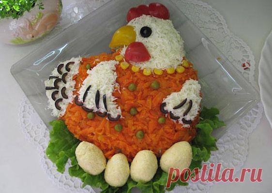 Как украсить салаты в год Петуха » Женский Мир