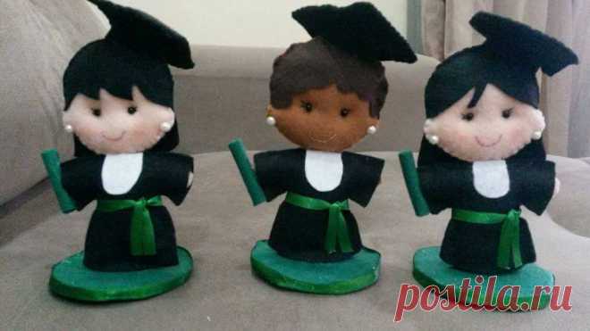 Bonecos Formandos em feltro - Ver e Fazer