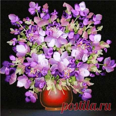 цветы вышивка картина - более детальную картину о ленты вышивка 48X48CM floweryness дома картины 3D печать вышивки крестом трехмерной вышивки картины в Рамос из halulu. Aliexpress.com | Группа Алибаба
