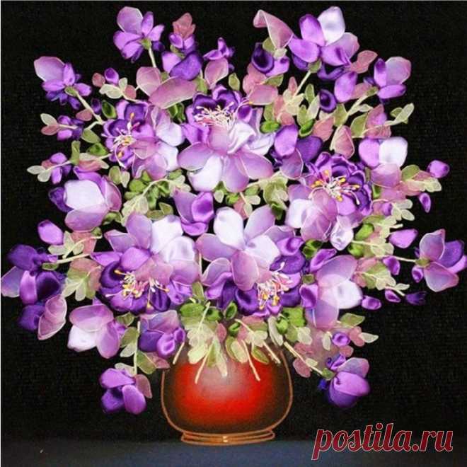 цветы вышивка картина - более детальную картину о ленты вышивка 48X48CM floweryness дома картины 3D печать вышивки крестом трехмерной вышивки картины в Рамос из halulu. Aliexpress.com | Группа Алибаба