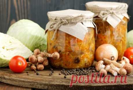 Солянка с грибами и капустой на зиму в банках &amp;#8212; Домашние