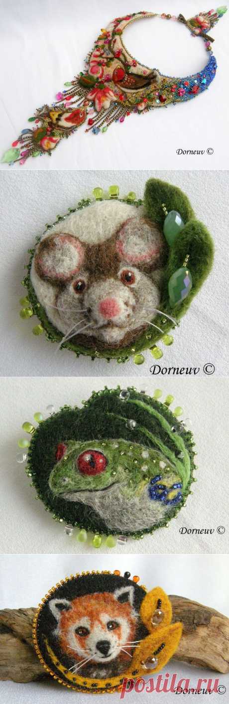 Вышивка бисером на войлоке от Sandra Kermorvant.