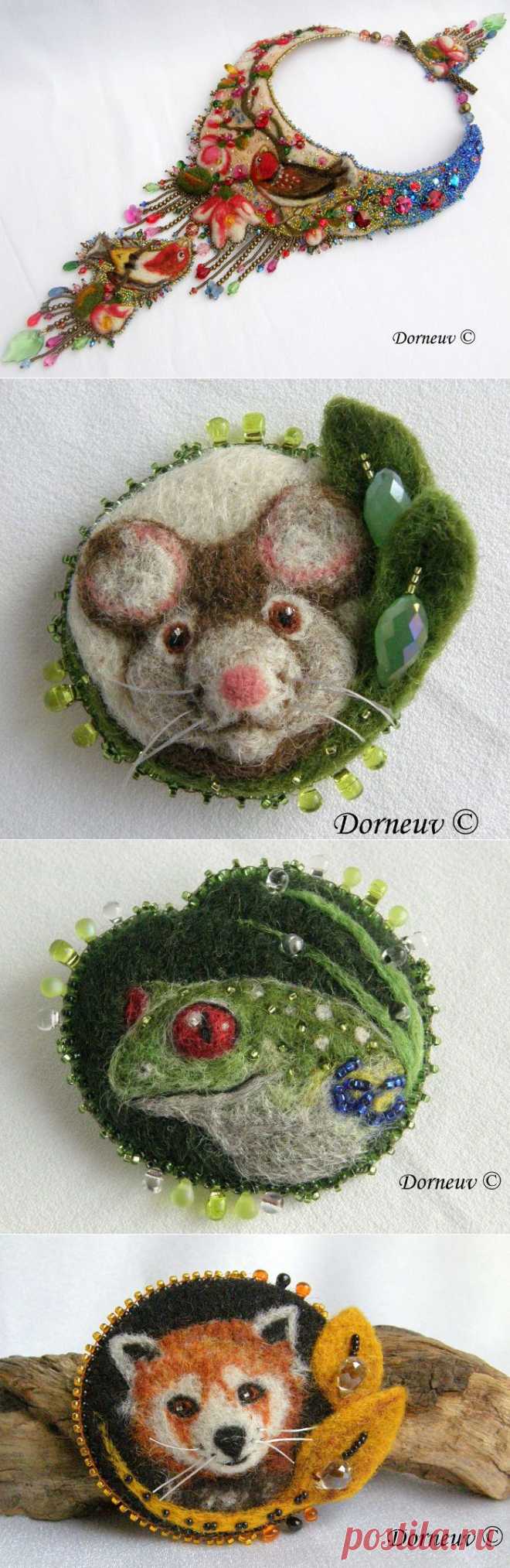 Вышивка бисером на войлоке от Sandra Kermorvant.
