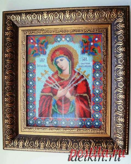 Икона Умягчение злых сердец, бисер Икона &quot;Симеоново проречение&quot;(&quot;Умягчение злых сердец&quot;), вышивка бисером. Обзор вышивки бисером и немного истории про икону.