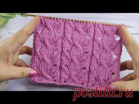 Lace Cable Knit Stitch | Ajour-Zopfmuster stricken | Punto Trecce Traforate| Point Torsades Ajourées