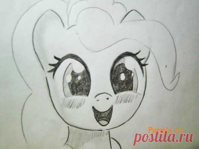 Как нарисовать радостную Пинки Пай из мультсериала My Little Pony