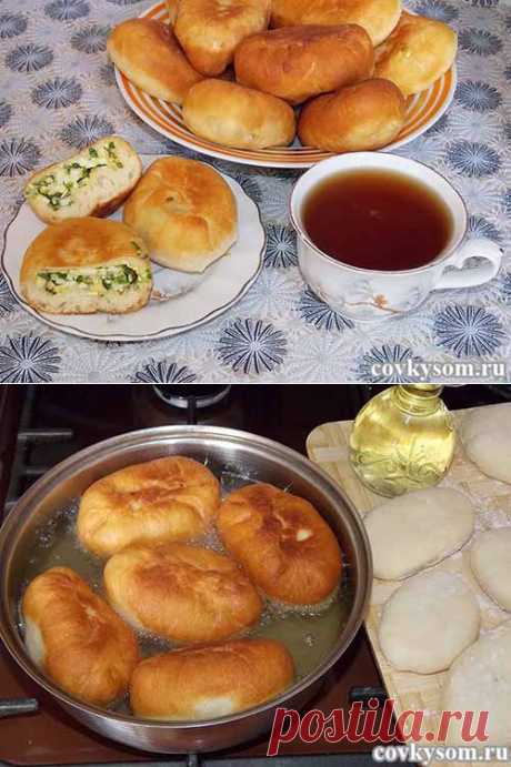 Румяные жареные пирожки из теста на сыворотке | Домашняя кулинария