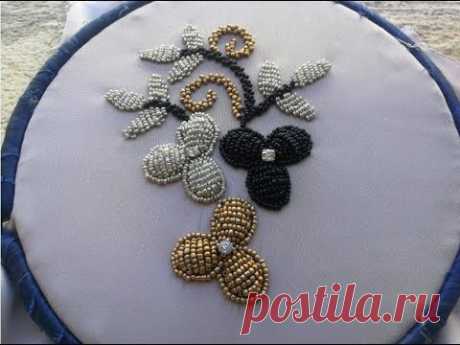 embroidery beautiful rose beads