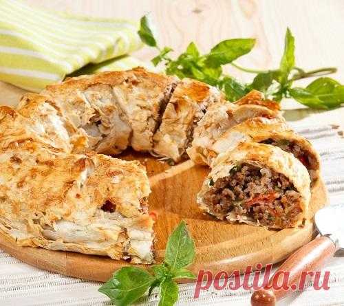 Рулет из лаваша с фаршем и сыром. Рецепт с пошаговыми фотографиями