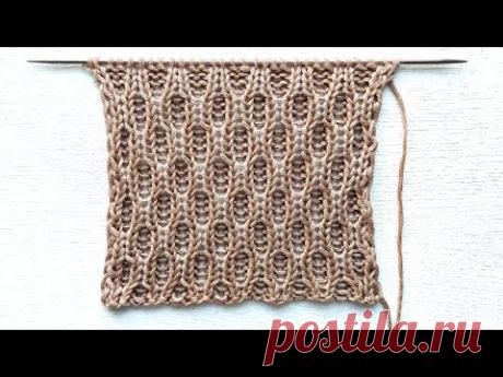 Простой узор Соты на основе резинки 2 на 2 🔥 Для вязания женских, мужских и детских изделий