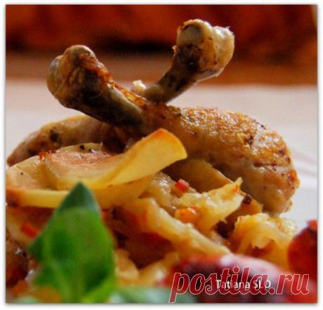 Картофельный гратен с куриными ножками...