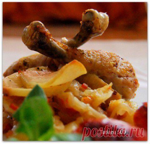 Картофельный гратен с куриными ножками...