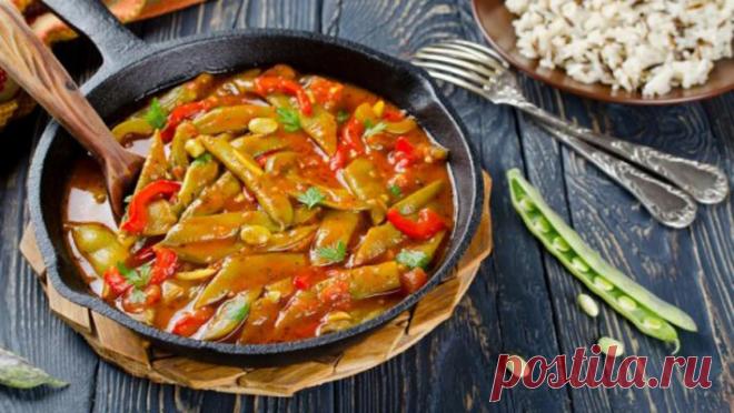 Фасоль в стручка: рагу в томатном соусе