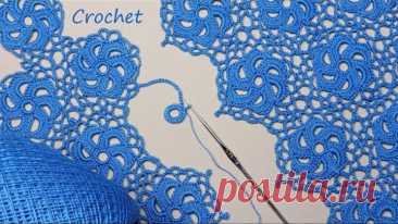 УЗОР без отрыва нити!!! ВЯЗАНИЕ КРЮЧКОМ безотрывный способ SUPER EASY Beautiful Pattern Crochet