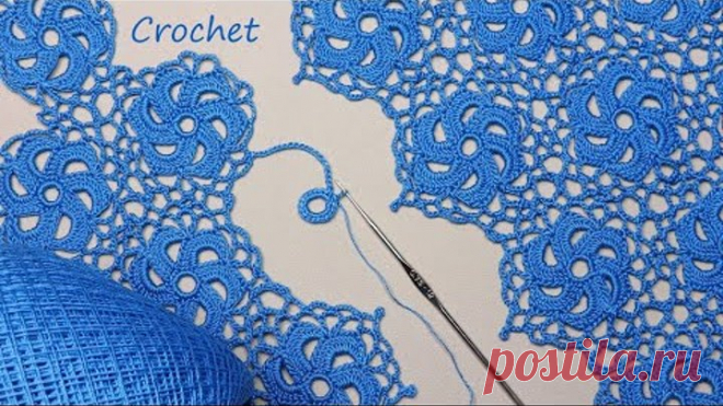 УЗОР без отрыва нити!!! ВЯЗАНИЕ КРЮЧКОМ безотрывный способ SUPER EASY Beautiful Pattern Crochet