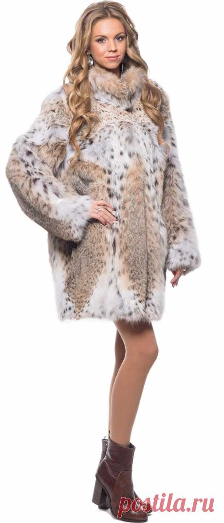 Купить Полупальто из меха рыси, модель 128112 - Цена 362500