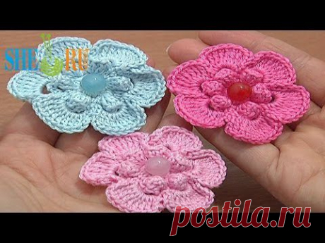 Цветы крючком Урок 67 Как вязать простой цветочек