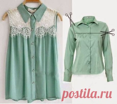 Идеи переделок блузок с кружевом — DIYIdeas