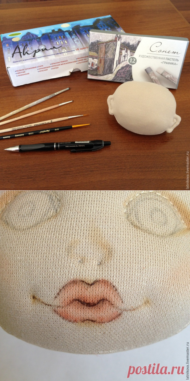 Рисуем губки текстильной кукле - Ярмарка Мастеров - ручная работа, handmade