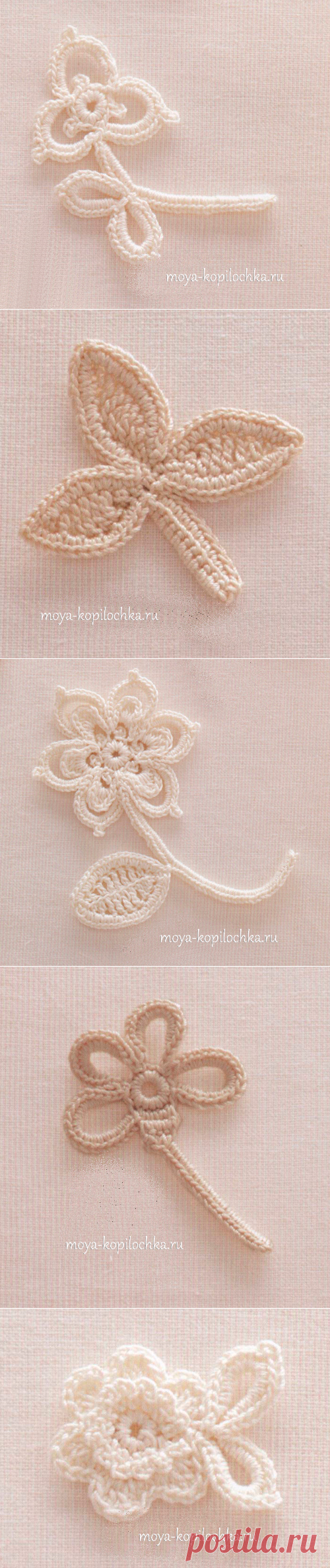 Коллекция мотивов для ирландского кружева из японского журнала Irish Crochet Lace - Вязание - Моя копилочка