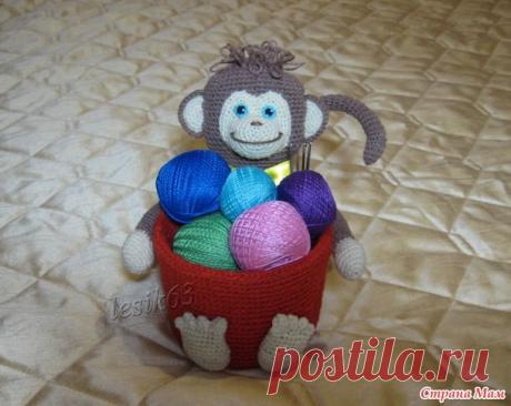 МК корзиночки с обезьянкой в подарок «Странамамочкам» к Новому 2016 году. - Вязание - Страна Мам