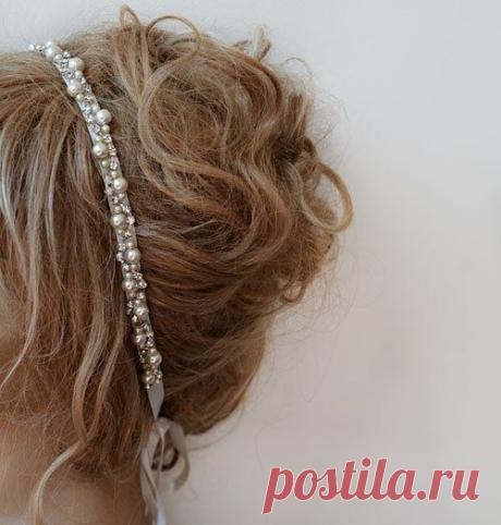 Düğün kafa bandı Rhinestone ve İnci ADbrdal tarafından Gelin Headband