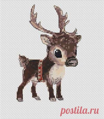 Олененок- схема для вышивки крестом Олененок