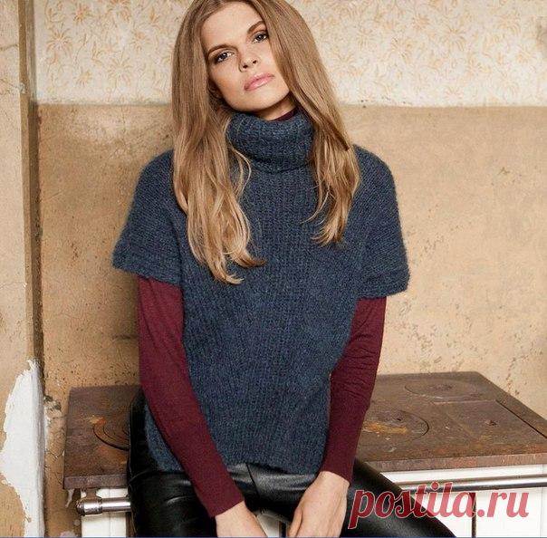 Красивый пушистый пуловер 
Размеры: 34 (38, 42) 

Описание дано для первого размера. 

Данные для больших размеров приведены в скобках. 

Если указано только одно значение, оно применяется ко всем размерам. 

Вам потребуется: 

175 (200, 225) г пряжи типа Lana Grossa Mohairnuovo (44% бэби альпака, 44% суперкид мохера, 12% полиамида; 70 м/ 25 г) тёмно-серого цвета (№2); спицы 5 и 6 мм; круговые спицы 5 и 6 мм, каждая длиной 40 см. 

Двойная кромочная петля: В начале каждого...