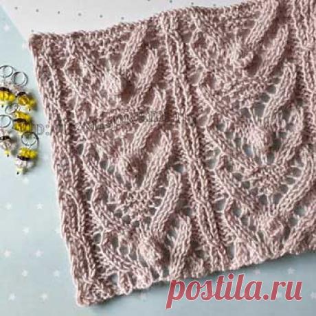Красивый ажурный узор спицами, схема узора + видео как связать