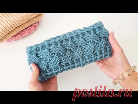 Шикарная повязка крючком с узором косы 🔥