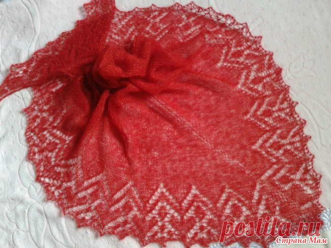 Моя шаль "I Heart Lace" из кид мохера Yarn Art "Монако". - Страна Мам