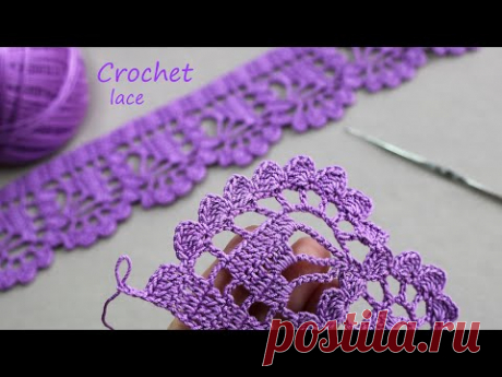 Супер КРУЖЕВО КРЮЧКОМ легкое ВЯЗАНИЕ КРЮЧКОМ для начинающих   Very Easy Crochet lace for beginners