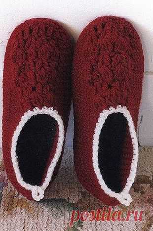 Схема вязания тапочек крючком