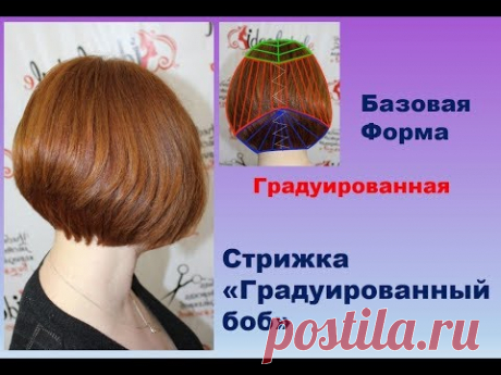 Стрижка "Градуированный боб", "Градуированное каре в треугольной градуировке"