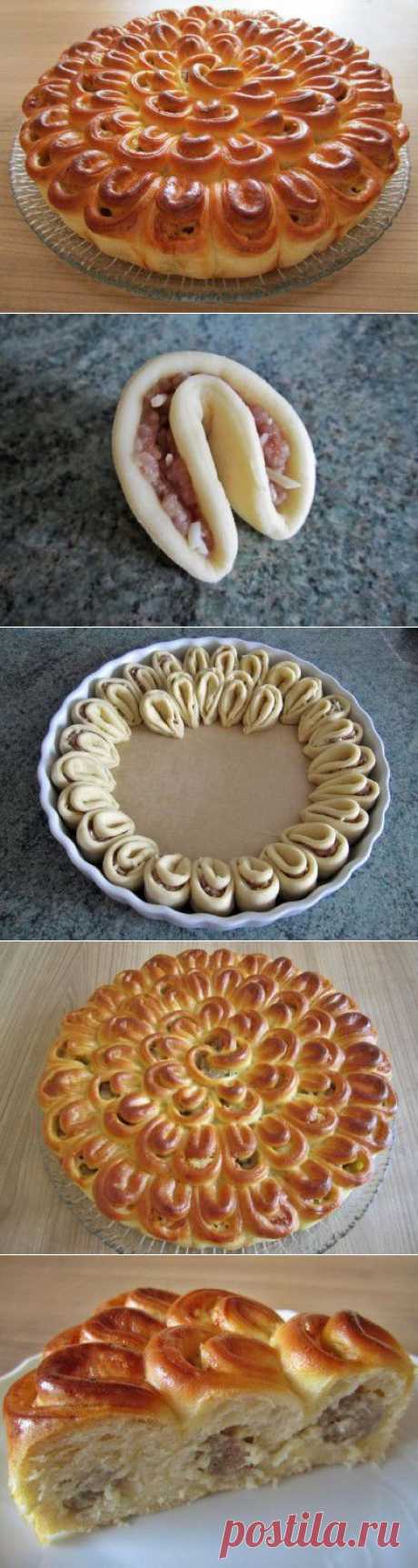 Мясной пирог «Хризантемка»