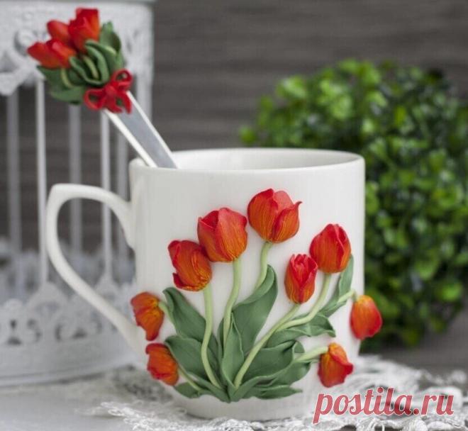 Полимерная глина делает эти чашки особенными! - Своими руками! - медиаплатформа МирТесен