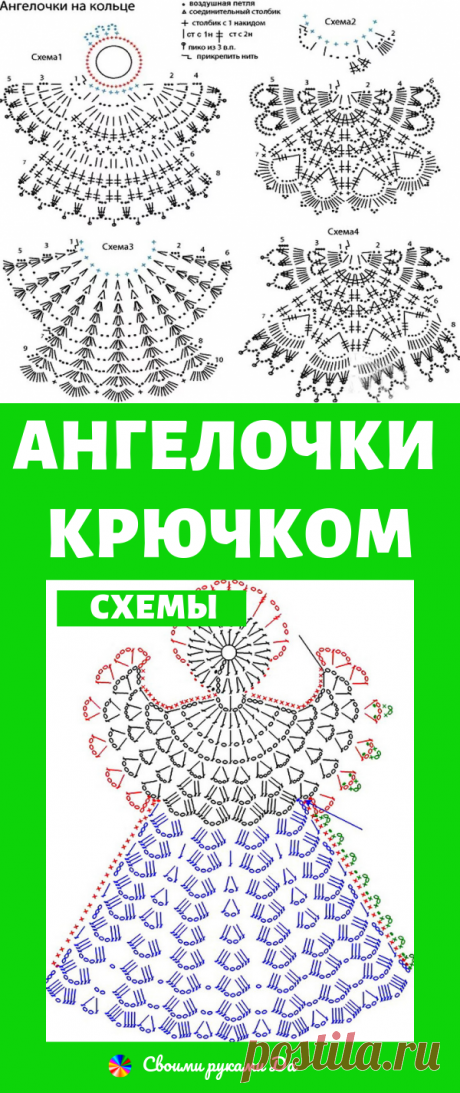 Прекрасные ангелочки, связанные крючком со схемой!