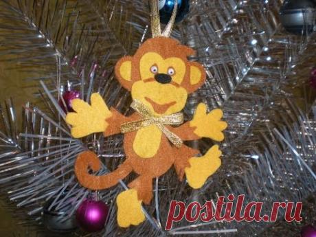 Обезьянка. Игрушка из фетра. //DIY Happy New Year. //Christmas holiday. //Monkey toy made of felt