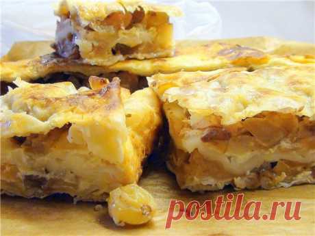 Быстрый пирог из лаваша с яблоками, изюмом и виноградом «Гости на пороге». рецепт с фотографиями