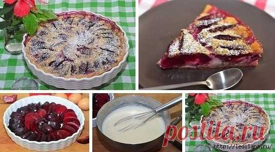 Быстрый десерт-запеканка со сливами
