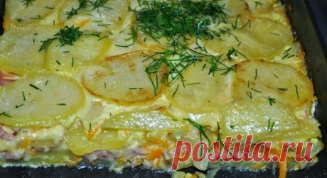 Лучшие кулинарные рецепты: Картофельная запеканка с ветчиной и сыром