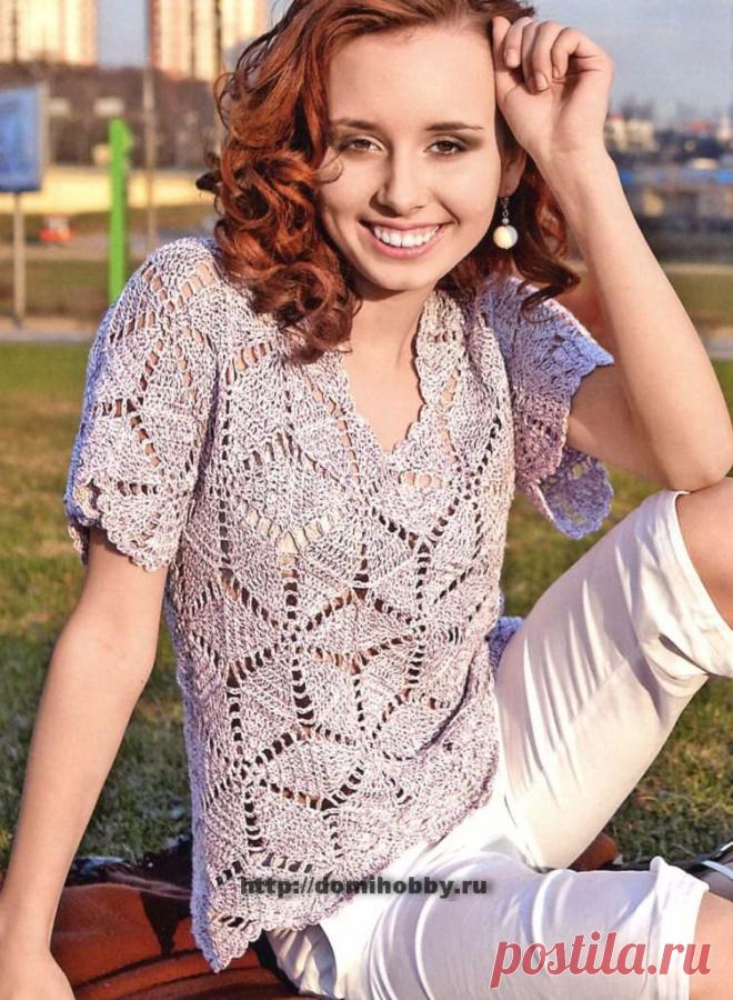 Кофточка из цветочных мотивов