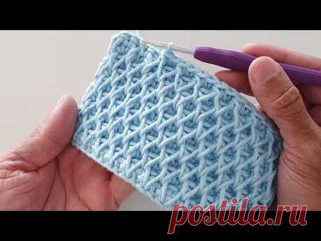 Стежки для вязания крючком - двусторонний стежок WEFT.