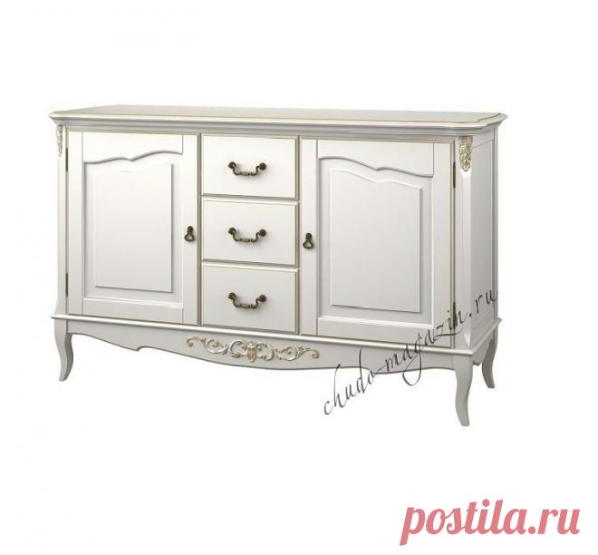 Комод из массива бука цвета слоновая кость с распашными дверцами и тремя выдвижными ящиками купить по цене 66 000 руб. в Москве — интернет магазин chudo-magazin.ru