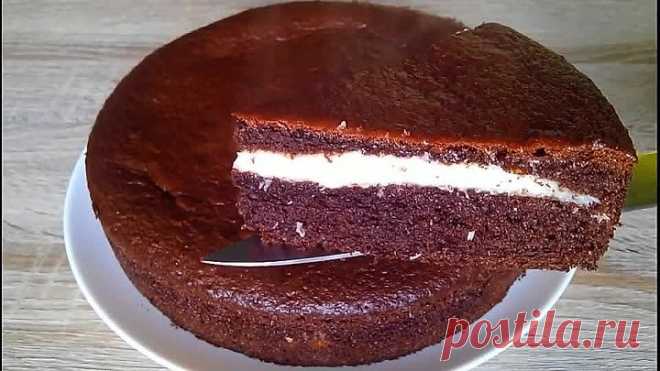 Шоколадный ТОРТ с кокосовым кремом! Легкий рецепт!