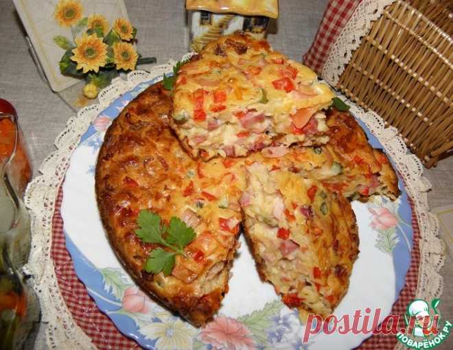 Закусочный пирог с овощами и копченостями – кулинарный рецепт