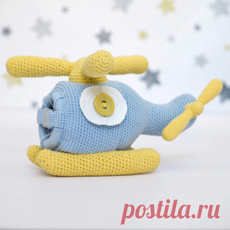 PDF Вертолёт крючком. FREE crochet pattern; Аmigurumi toy patterns. Амигуруми схемы и описания на русском. Вязаные игрушки и поделки своими руками #amimore - большой вертолёт, развивающая игрушка для малышей в виде вертолета.