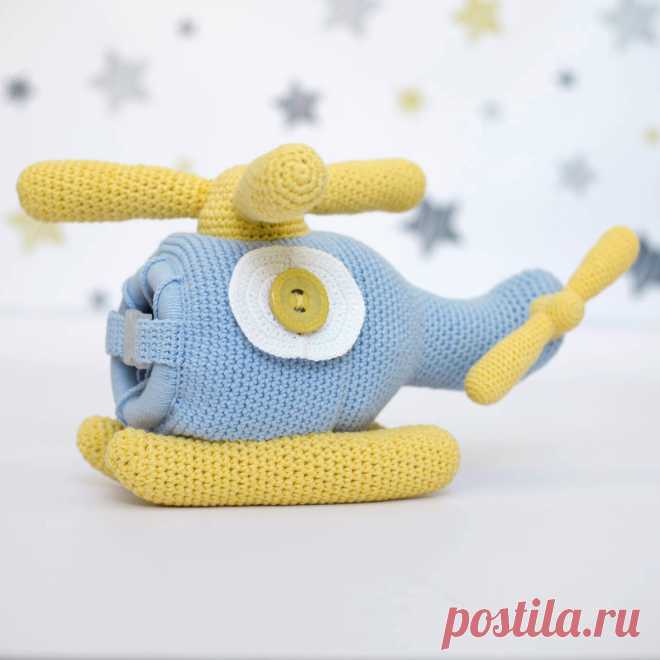 PDF Вертолёт крючком. FREE crochet pattern; Аmigurumi toy patterns. Амигуруми схемы и описания на русском. Вязаные игрушки и поделки своими руками #amimore - большой вертолёт, развивающая игрушка для малышей в виде вертолета.