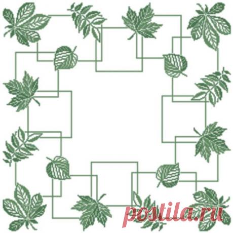 Скатерть с листиками - Домоводство - медиаплатформа МирТесен Название: Скатерть с листиками Размер (крестиков): 241 х 241 Цвета (нитки): 2 Автор: Скачать